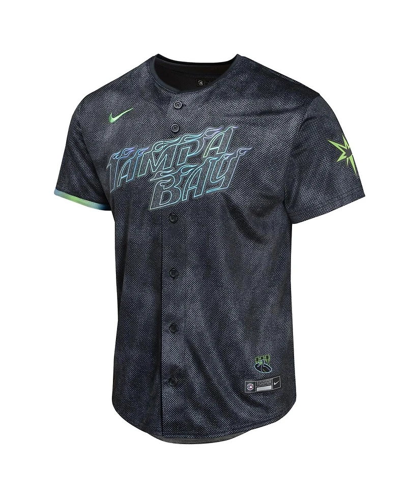 Nike Big Boys and Girls Shane McClanahan Charcoal Tampa Bay Rays 2024 City Connect Limited Player Jersey