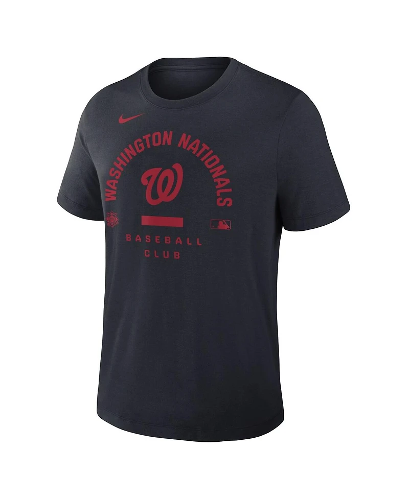 Nike Men's Navy Washington Nationals Authentic Collection Early Work Tri-Blend Dri-fit T-Shirt