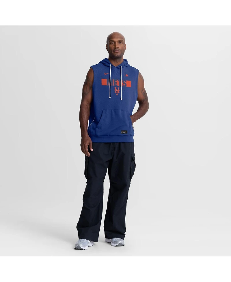 Nike Men's Royal New York Mets Authentic Collection Standard Issue Dri-fit Sleeveless Hoodie