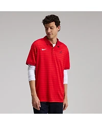 Nike Men's Red Atlanta Braves Authentic Collection Striped Victory Dri-fit Polo Shirt