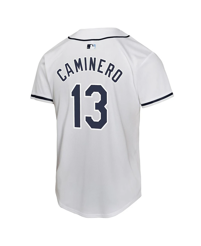Nike Big Boys and Girls Junior Caminero White Tampa Bay Rays Home Player Game Jersey