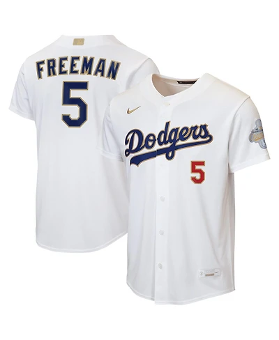 Nike Big Boys and Girls Freddie Freeman White Los Angeles Dodgers 2026 Gold Collection Home Replica Jersey