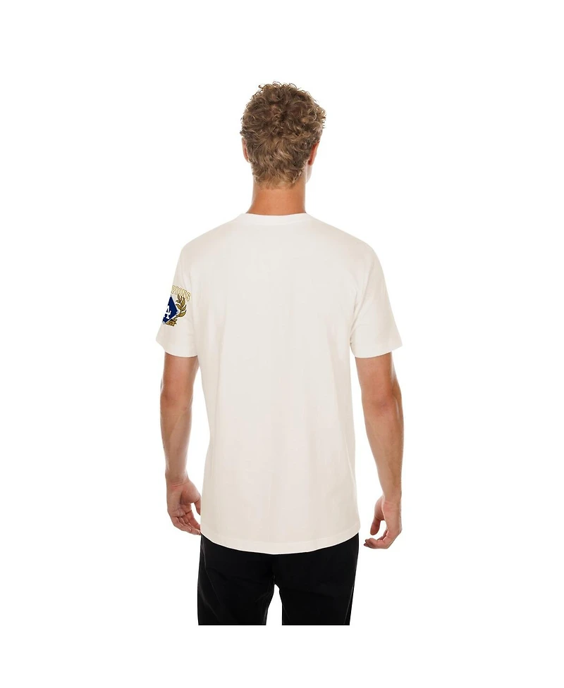 New Era Men's Cream Los Angeles Dodgers 2026 Gold Collection Logo Patch T-Shirt