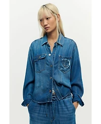 Desigual Women's Denim jacket logo