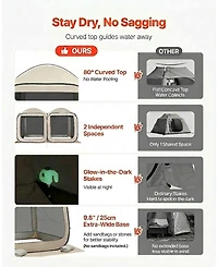 Sugift 2-in-1 Pop Up Screen House Tent 12 x 6 ft for Garden and Patio Use