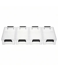 Gnuadz 4 pack Stackable Translucent Pencil Case Marker Organizer Art Supply Storage