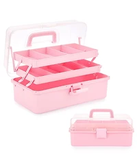 Gnuadz 3-Layer Plastic Dividing Storage Box Craft Organizer Adjustable Spacers Portable Handled Art Supply Multipurpose Home Utility