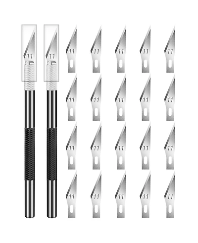 Gnuadz 2 Pack Exacto Knife Set Precision Paper Carving Crafts Art Hobby High Carbon Steel