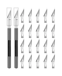 Gnuadz 2 Pack Exacto Knife Set Precision Paper Carving Crafts Art Hobby High Carbon Steel