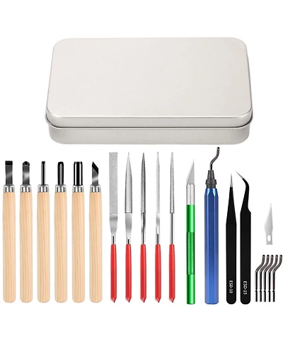Gnuadz 25pcs Deburring Tool Craft Hand File Carving Sanding Modeling Scraping 3D Printing Kit