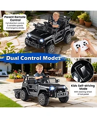 Slickblue 12V Kids Ride-On Utv with Detachable Trailer, Battery Powered