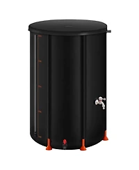 Sugift 100 Gallon Collapsible Rain Barrel Portable Water Collection Barrel With Spigot