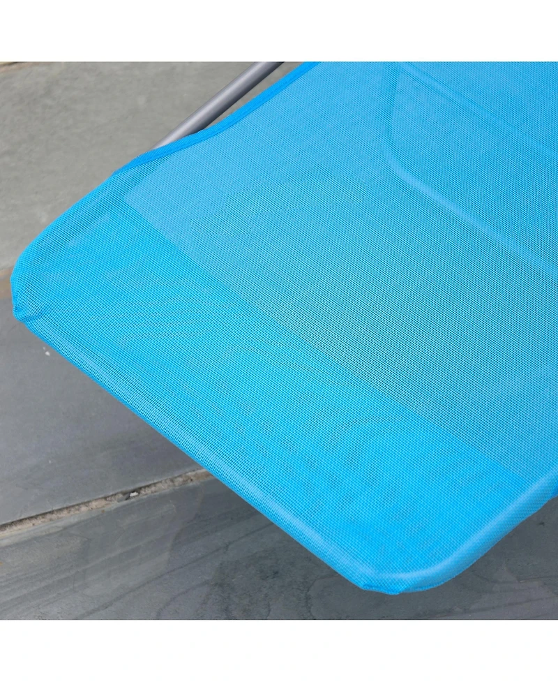 Outsunny Outdoor Folding Chaise Lounge Sun Recliner Beach Patio Lightweight Chair with Sturdy Durable Frame, Blue