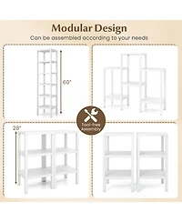 Gouun 6-Tier Modular Plastic Storage Shelves for Living Room, Kitchen and Bathroom
