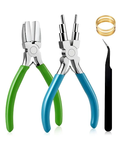 Gnuadz 2pcs Pliers Set Nylon Jaw Bail Plier Beading Looping Wire Diy Crafts