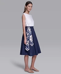 Halston Women's Sleeveless Boat Neck Dress