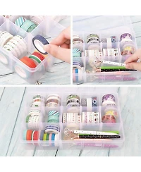 Gnuadz 3 pack 15-Grid Plastic Organizer Box with Dividers for Crafts