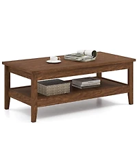 Gouun Farmhouse Cocktail Table 47-Inch with Thickened Tabletop