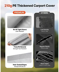 Sugift 12 x 20 ft Uv-Resistant Waterproof Carport Replacement Canopy Frame Not Included