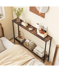 Gouun 44-Inch 2-Tier Console Table with Metal Frame