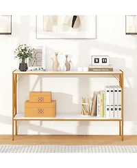 Gouun Narrow 2-Tier Console Table 47-Inch with Metal Frame