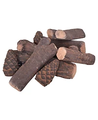 Gouun 9-Piece Ceramic Gas Fireplace Log Set with Realistic Wood Grain Texture