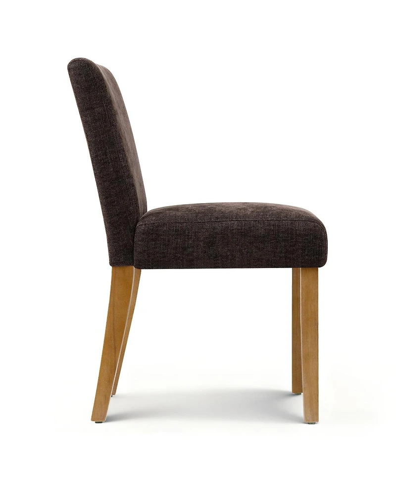 Maison Boucle Linen Upholstered Solid Wood Dining Chair, Set of 2