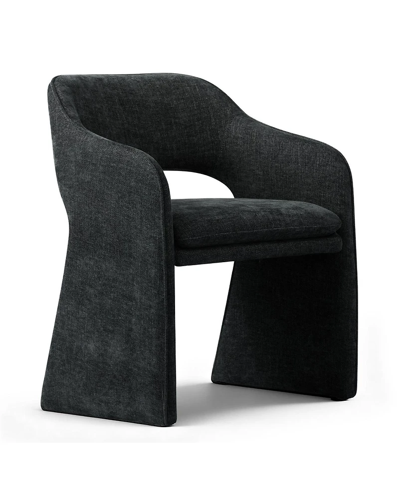 Maison Boucle Set of 2 Upholstered Fabric Dining Chairs, 19-Inch Dining Armchairs