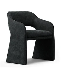 Maison Boucle Set of 2 Upholstered Fabric Dining Chairs, 19-Inch Dining Armchairs