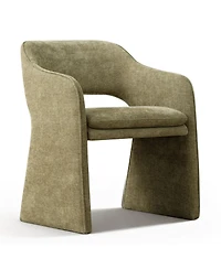 Maison Boucle Set of 2 Upholstered Fabric Dining Chairs, 19-Inch Dining Armchairs
