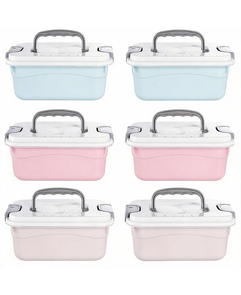 Gnuadz 6-pack Stackable Latch Storage Box with Handle 2.1 qt