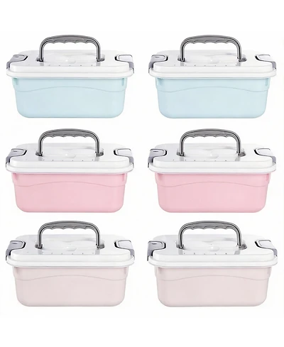 Gnuadz 6-pack Stackable Latch Storage Box with Handle 2.1 qt