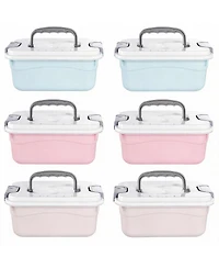 Gnuadz 6-pack Stackable Latch Storage Box with Handle 2.1 qt