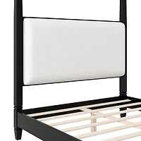 Streamdale Furniture Canopy Platform Bed w/Upholstered Headboard