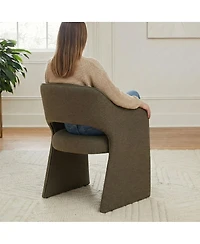 Maison Boucle Set of 2 Dining Chairs, 19-Inch Upholstered Dining Armchairs