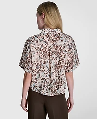 Dkny Women's Printed Collared Shirt