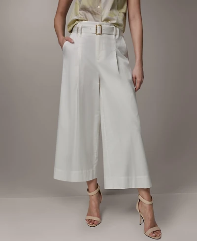 Donna Karan New York Women's Pleated Wide Leg Crop Pants