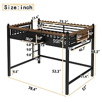 Streamdale Furniture Metal Loft Bed with Shelves and Ladder