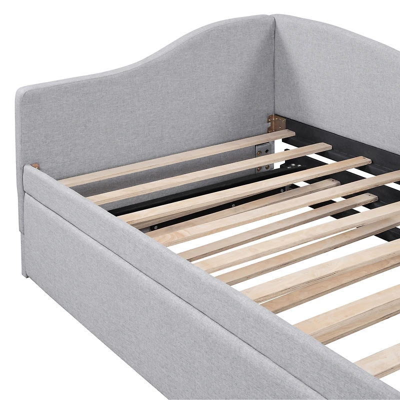 Streamdale Furniture Twin Size Upholstered L-Shaped Upholstered Daybed with Pop Up Trundle