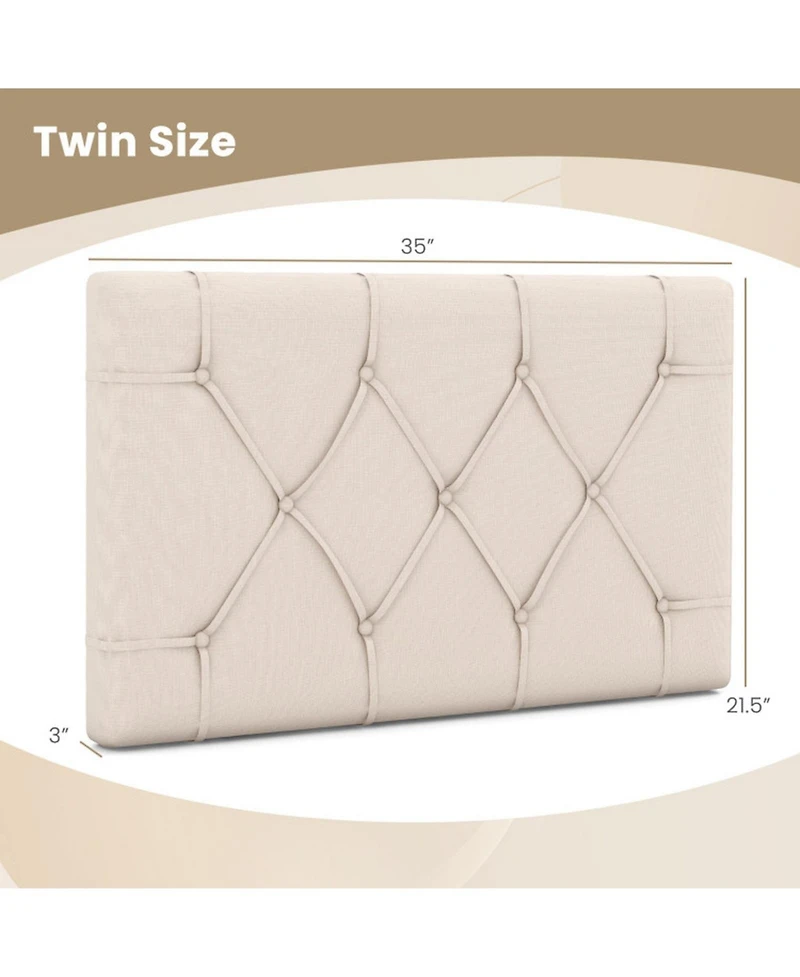 Gouun Tufted Upholstered Twin Headboard with Adjustable Height