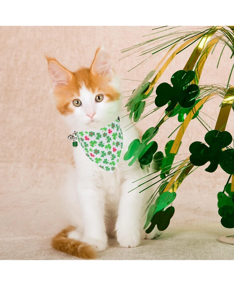 Aronkl Cat Collars Breakaway With Removable Bandana Adjustable Bunny Pattern Kitten