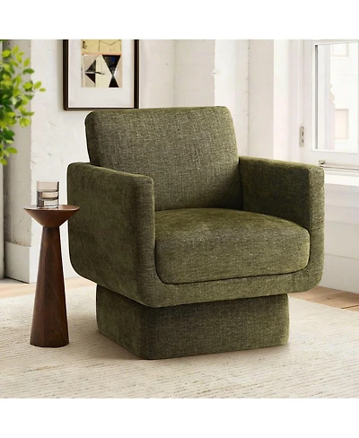 Maison Boucle 360 Swivel Barrel Accent Chair, Modern Club Lounge 1 Pc