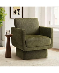 Maison Boucle 360 Swivel Barrel Accent Chair, Modern Club Lounge 1 Pc