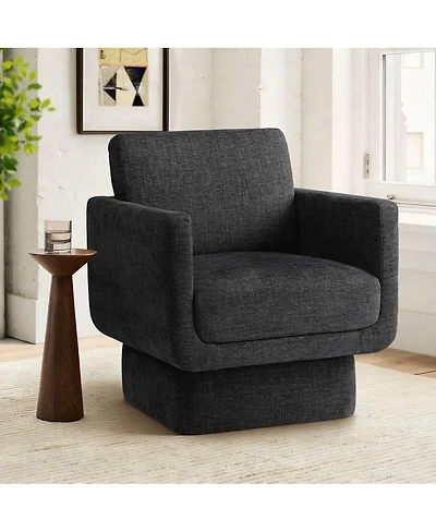 Maison Boucle 360 Swivel Barrel Accent Chair, Modern Club Lounge 1 Pc