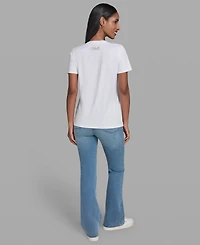 Karl Lagerfeld Paris Petite Short-Sleeve Crewneck T-Shirt