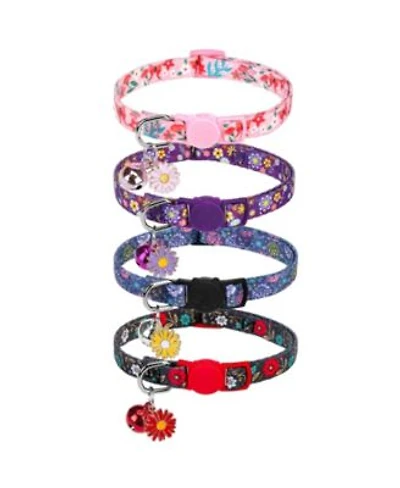 Aronkl Breakaway Cat Collars with Bells Adjustable Safety Cute Pet Collars for Cats Kittens Puppies