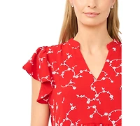 CeCe Women's Short-Sleeve Ruffled Tiered Dress