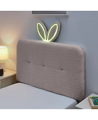 Streamdale Furniture Twin Rabbit Ear Upholstered Bed w/Led and 4 Drawers