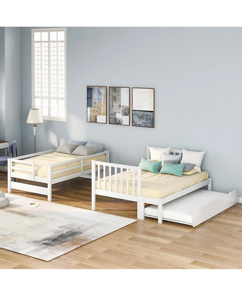 Streamdale Furniture Twin over Full Bunk Bed with Twin Size Trundle