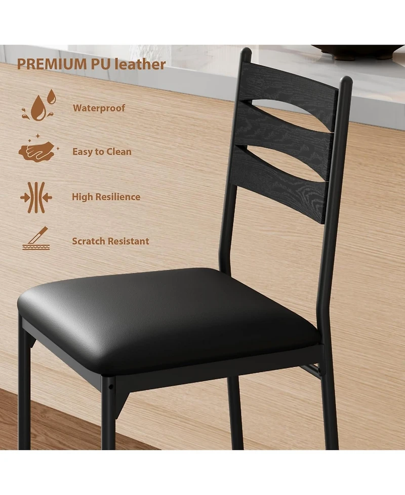 gaomon Set of 4 Bar Stools, Counter Height Bar Chairs with Footrest and Back, 37.8" Tall for Kitchen Island